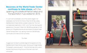 Westfield World Trade Center graphics produced and installed by Duggal.