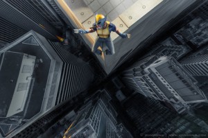 Superheroes on Skyscrapers Wolverine 