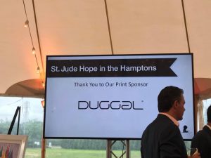 Hope in the Hamptons, Duggal mentioned as print sponsor on screen